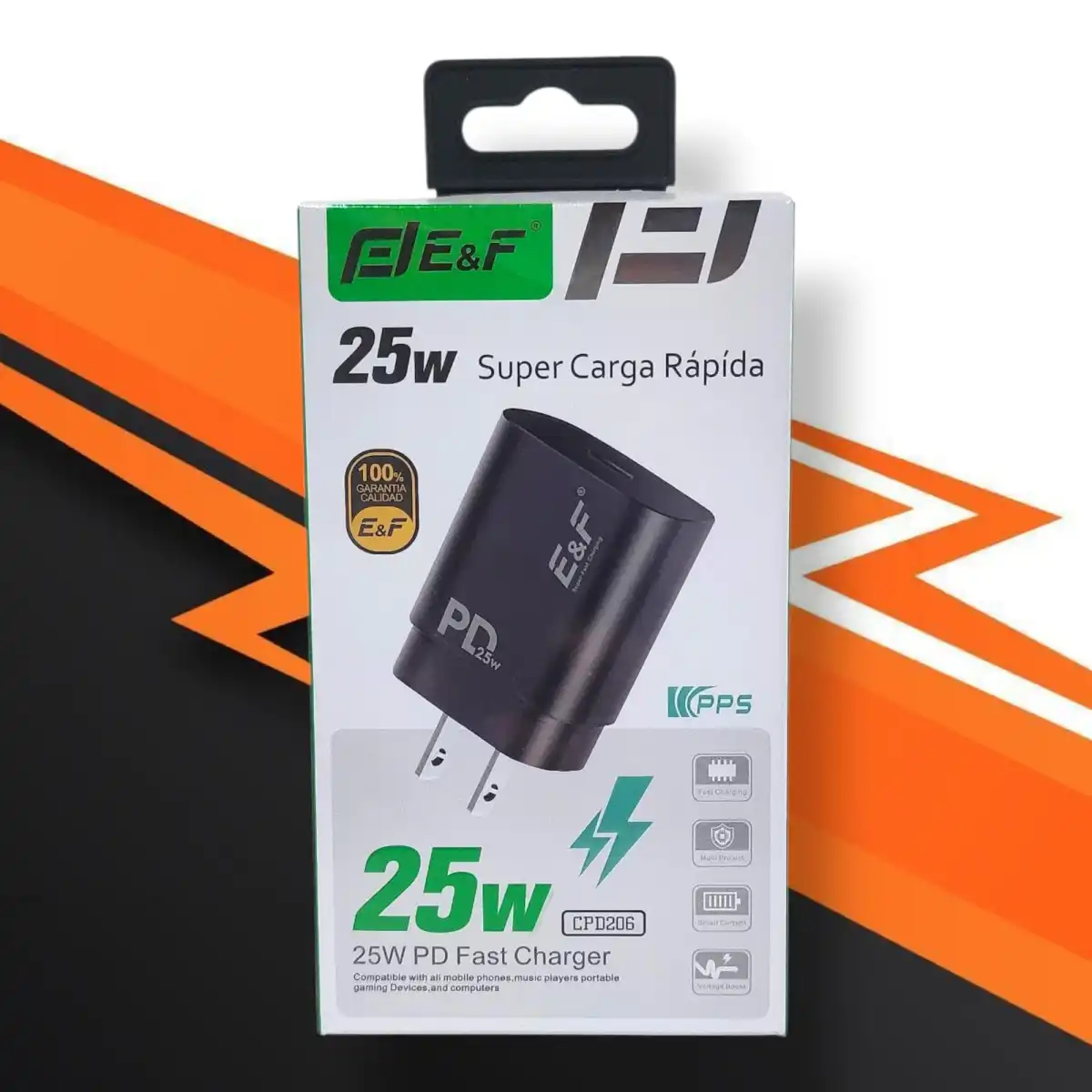 CARGADOR E&F SUPER CARGA RÁPIDA 25W - CPD206