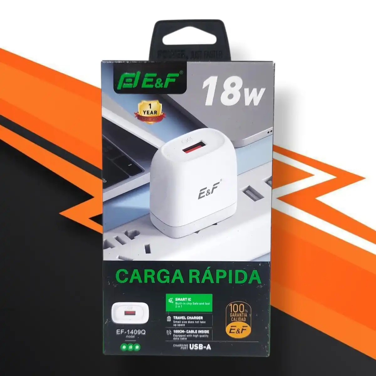 CARGADOR EF TIPO-C CARGA RAPIDA 18W - EF-1409Q