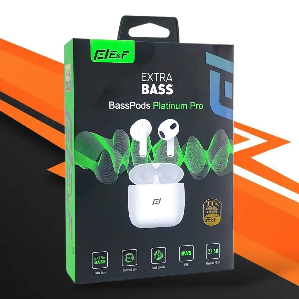 AUDÍFONO BLUETOOTH E&F BASSPODS PLATINIUS