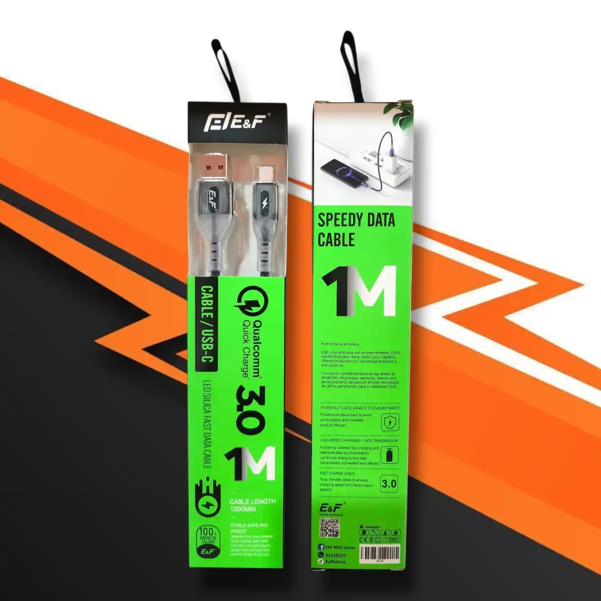 CABLE USB E&F TIPO-C 3.0 1M - LS-76