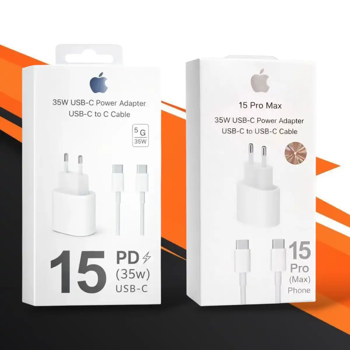 Cargador Iphone 15 PD / 15 Pro Max 35W USB-C Power Adapter USB-C to USB-C Cable - MHJE3ZZ/A A2347 - MHJE3ZZ/A A2307