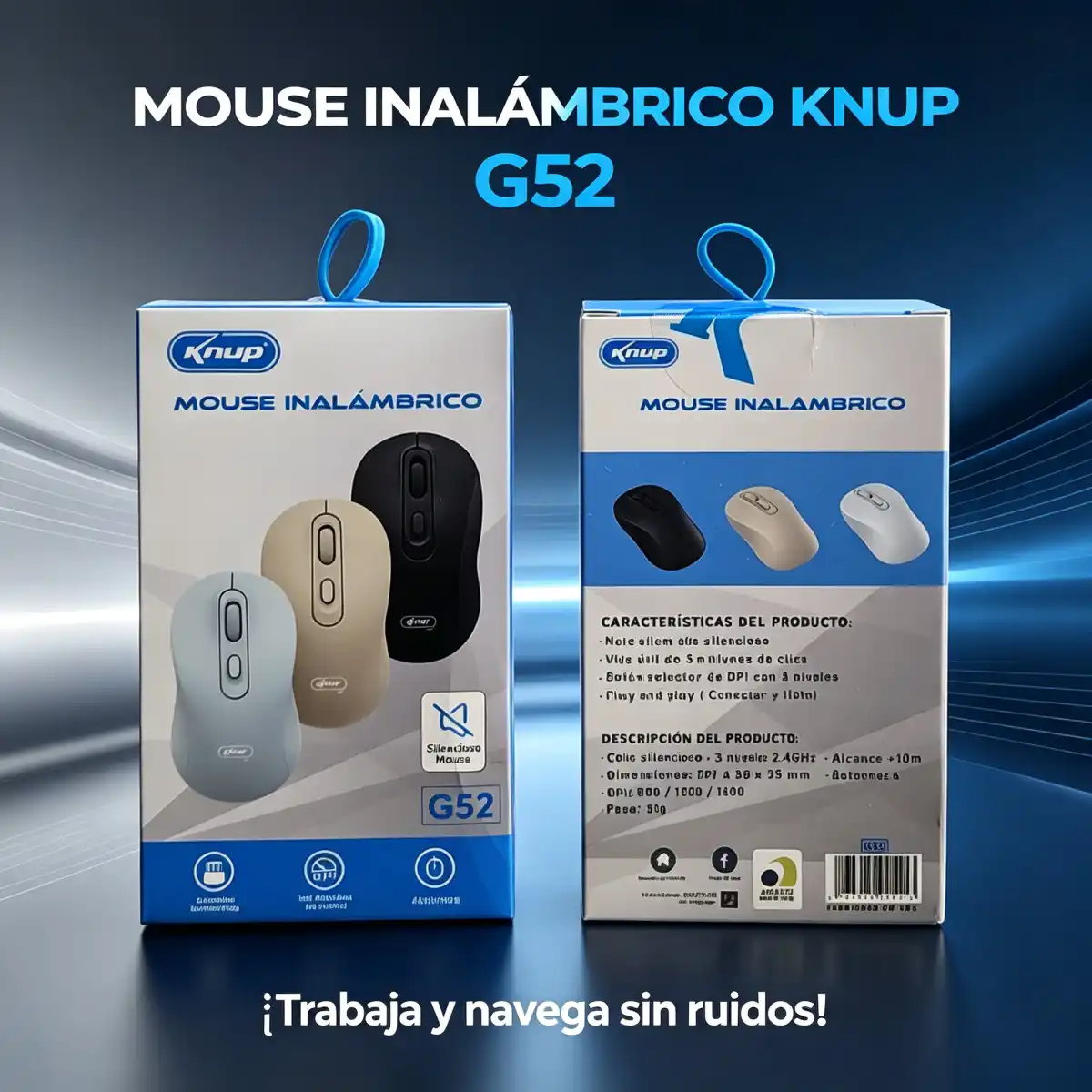 MOUSE INALAMBRICO KNUP - G52