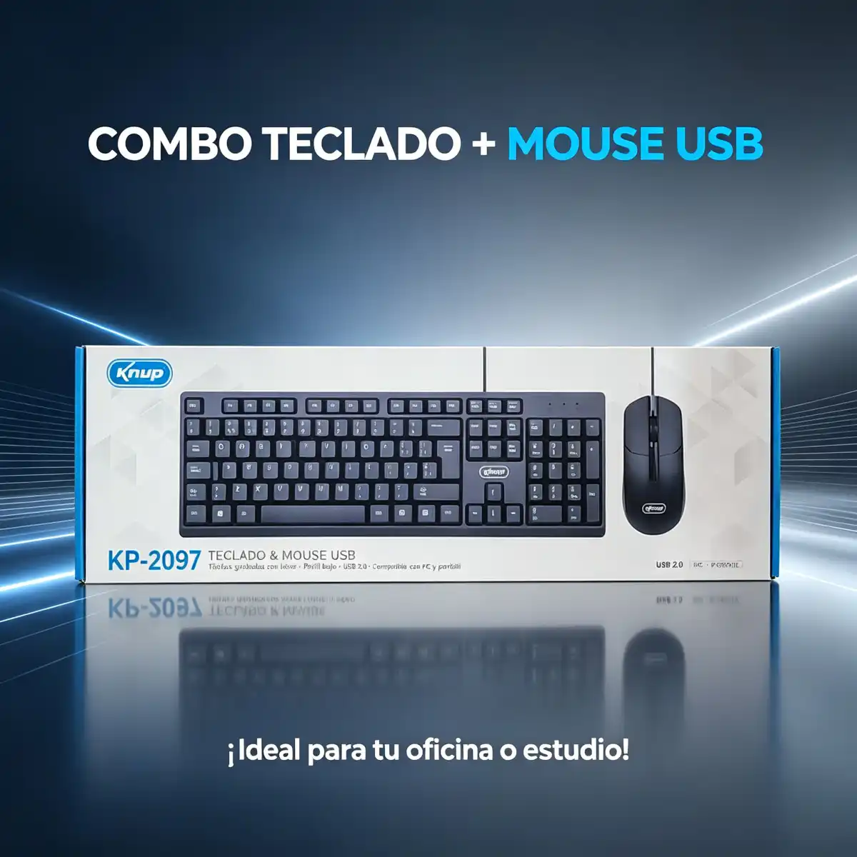 TECLADO + MOUSE USB A CABLE KNUP - KP-2097