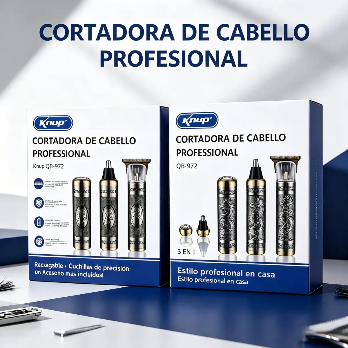 CORTADORA DE CABELLO PROFESIONAL 3 EN 1 KNUP - QR-072