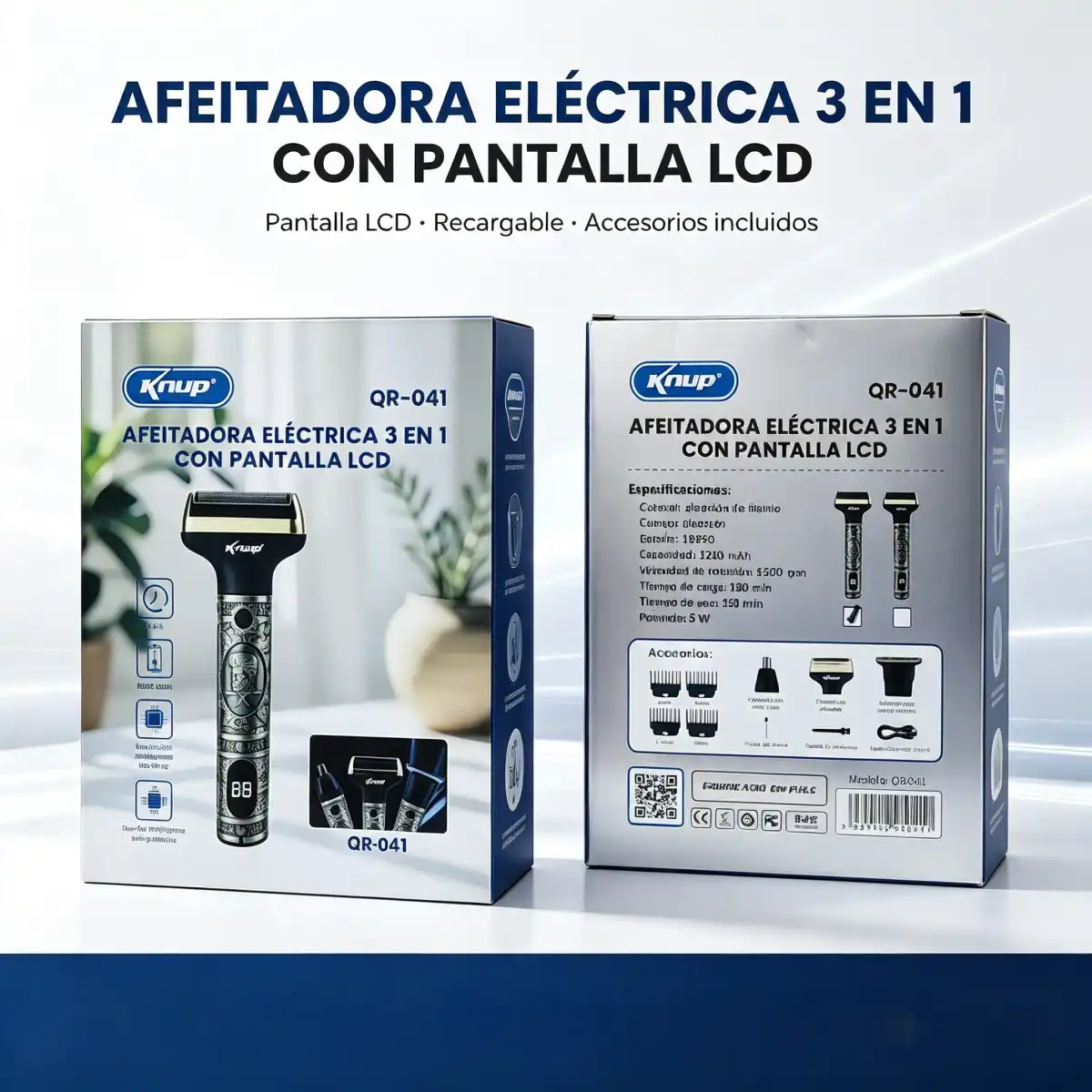 AFECTADORA ELECTRICA  3 EN 1 CON PANTALLA LCD KNUP - QR-041