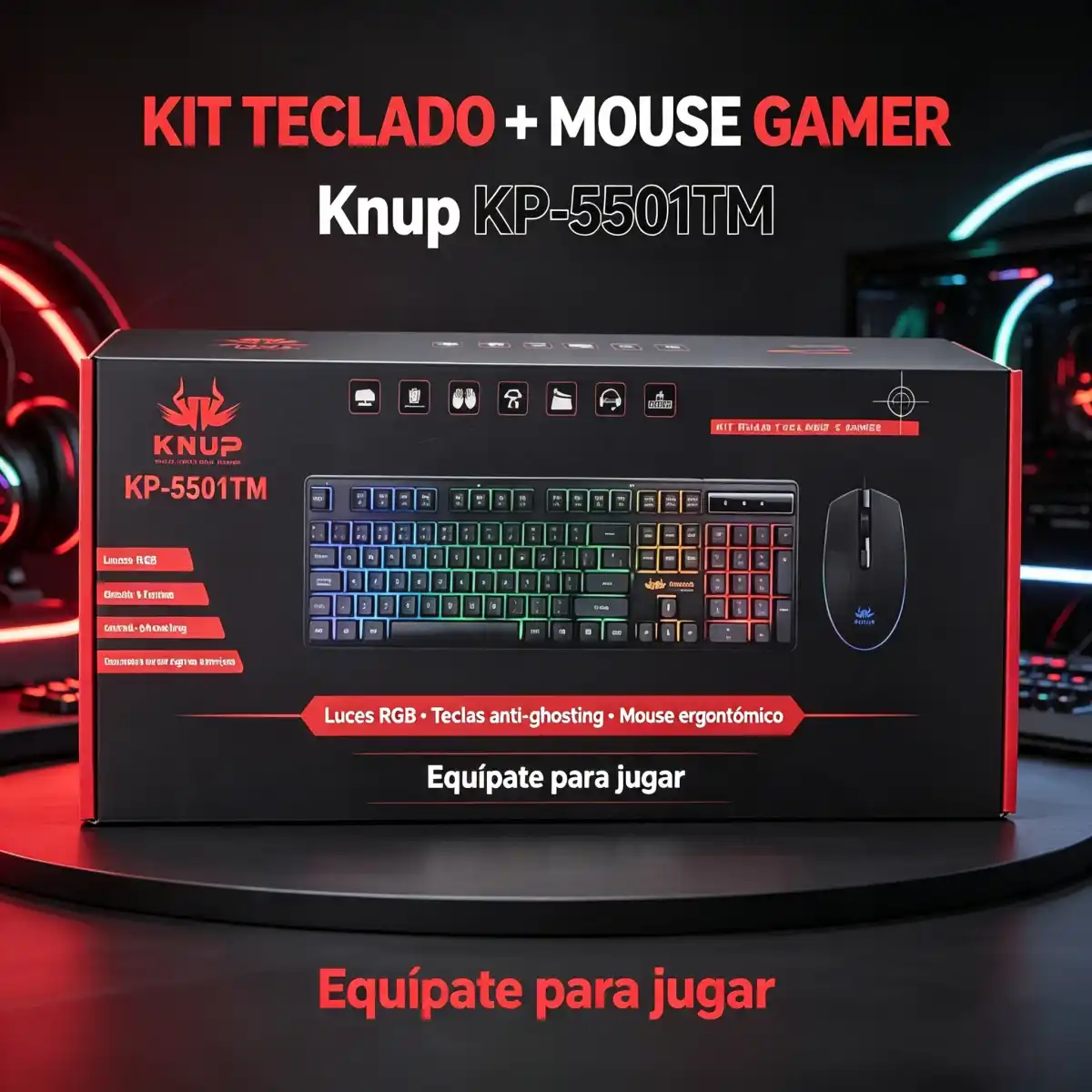 TECLADO + MOUSE A CABLE USB KNUP - KP-5501TM
