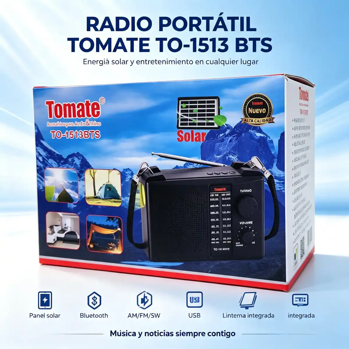 RADIO TOMATE SOLAR - TO1513BTS