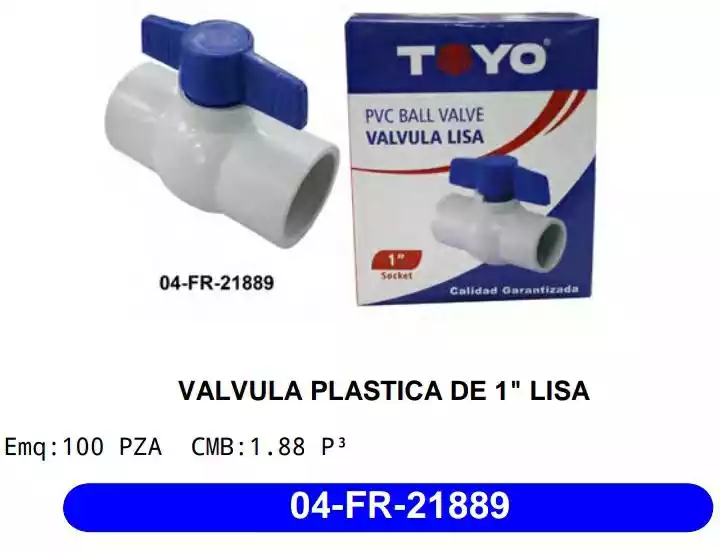 LLAVE DE PASE SACO PVC DE 1 21889