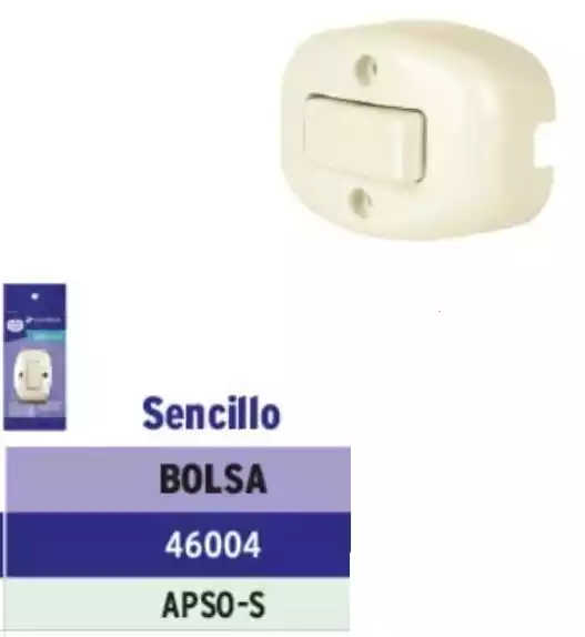 INTERUPTOR VOLTECH SENCILLO TORTUGITA APSO-S 46004