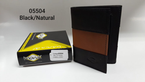WALLET PIEL 05504 BLACK NATURAL