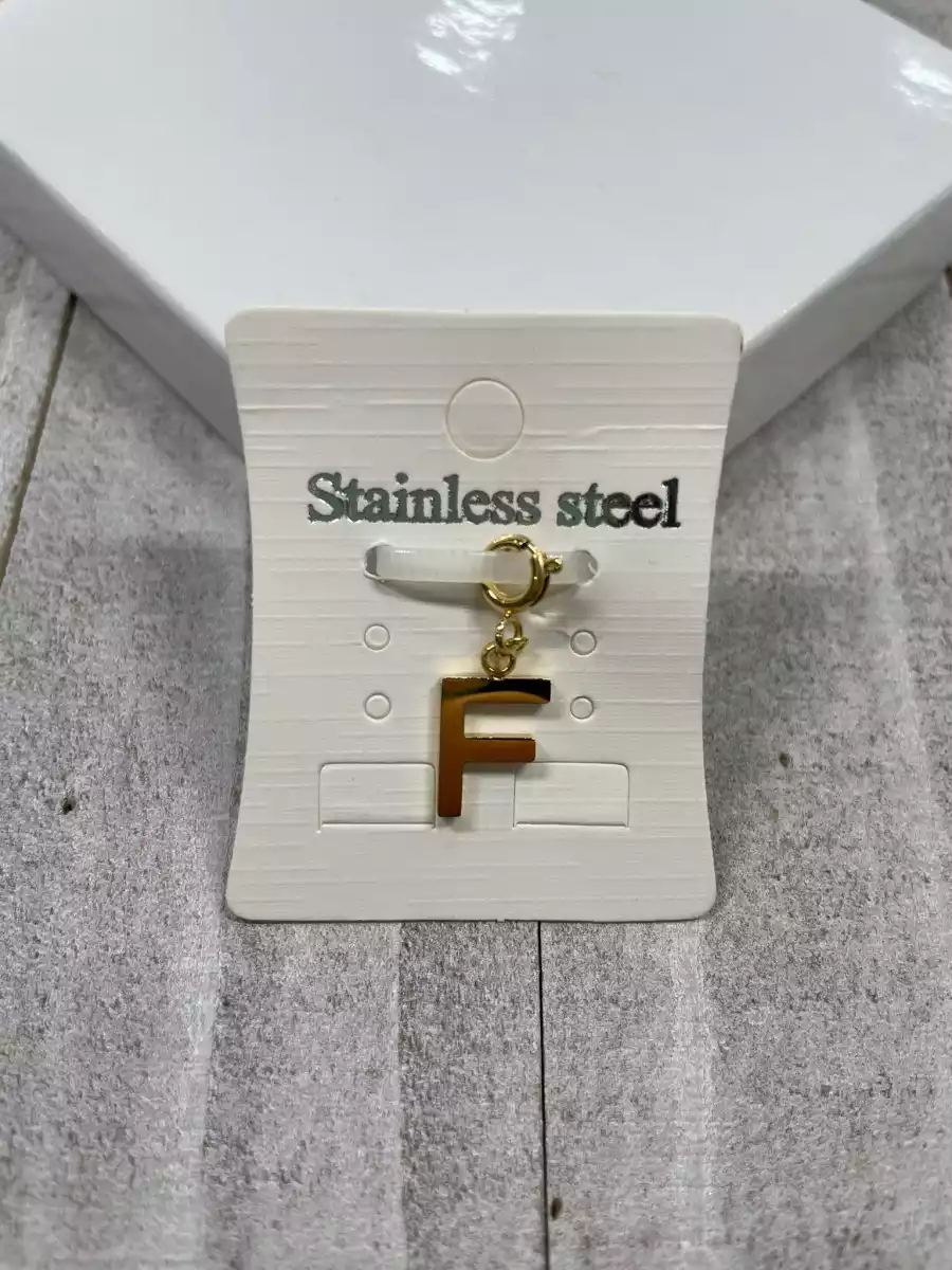 STAINLESS STEEL CHARMS LETTERS F