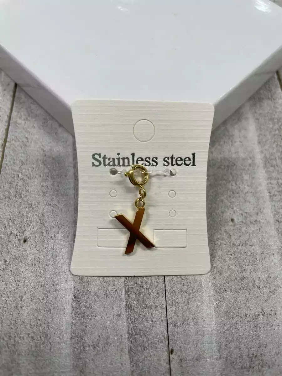 STAINLESS STEEL CHARMS LETTERS X