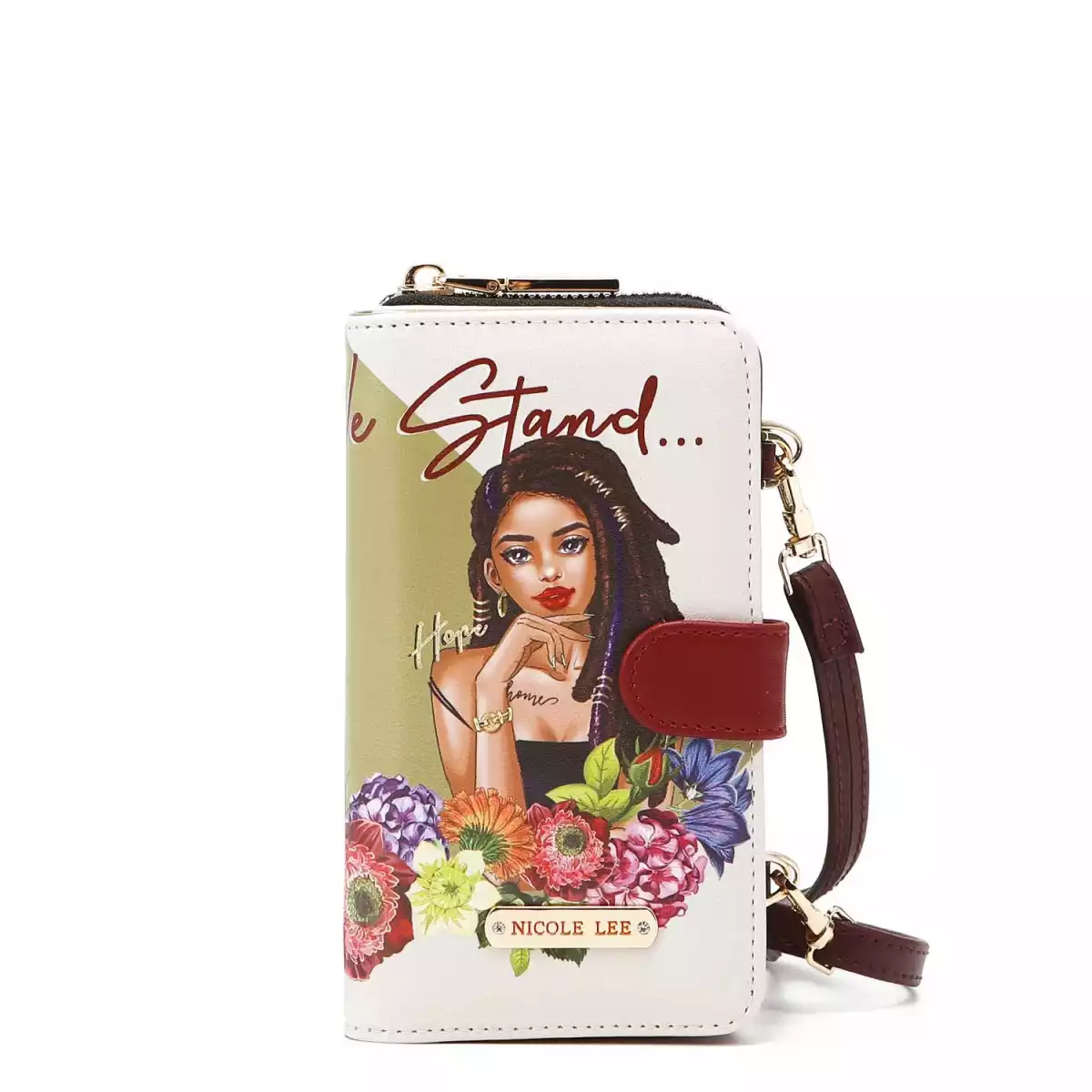 NICOLE LEE PHONE CASE CROSSBODY WALLET 7301 TOGETHER WE STAND