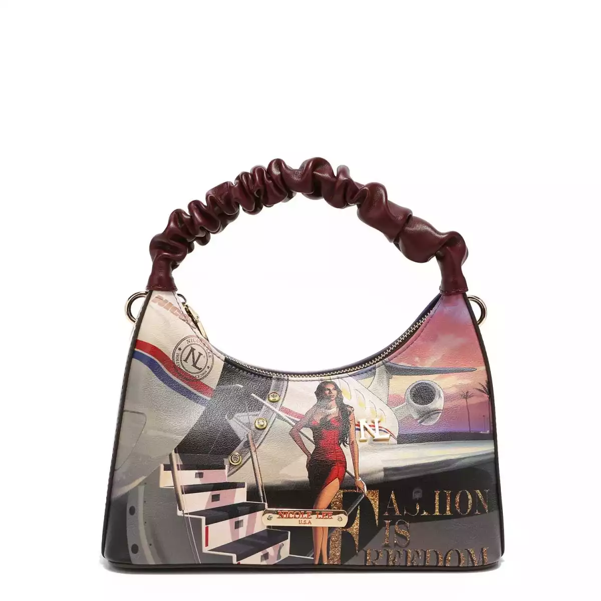 CARTERA NICOLE LEE SCRUNCHIE SHOULDER BAG 16499 TRAVEL IN FSH