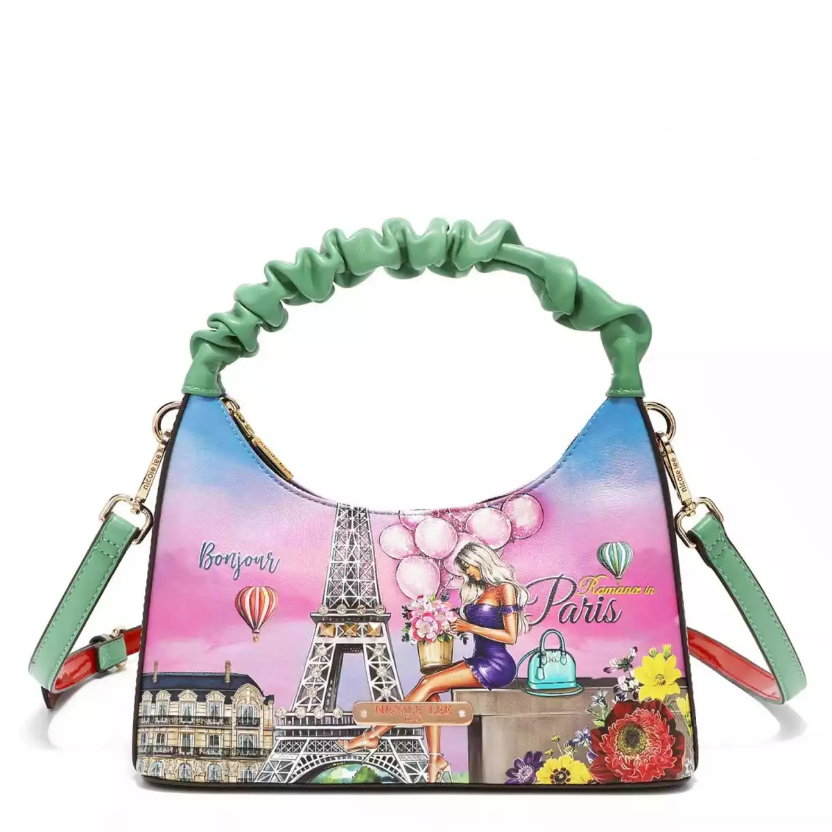 CARTERA NICOLE LEE SCRUNCHIE SHOULDER BAG 16499 ROMANCE IN PARIS