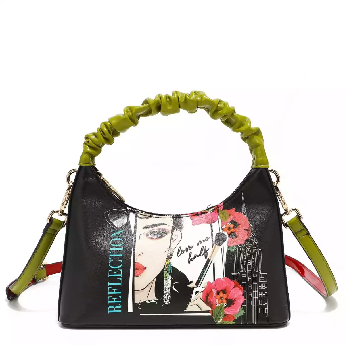 CARTERA NICOLE LEE SCRUNCHIE SHOULDER BAG 16499 LOVE ME HALF