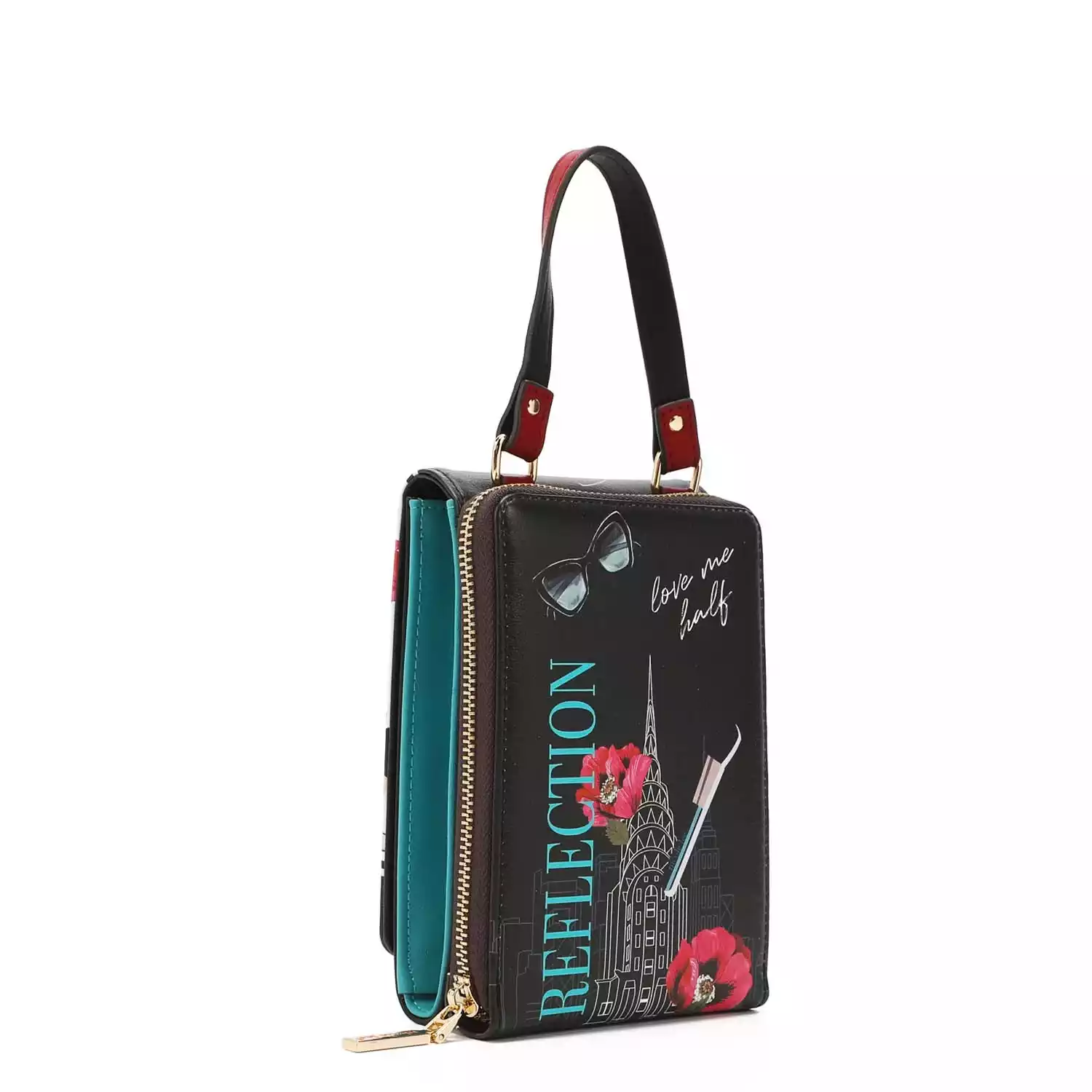 CARTERA NICOLE LEE SMALL CROSSBODY WALLET 7407 LOVE ME HALF