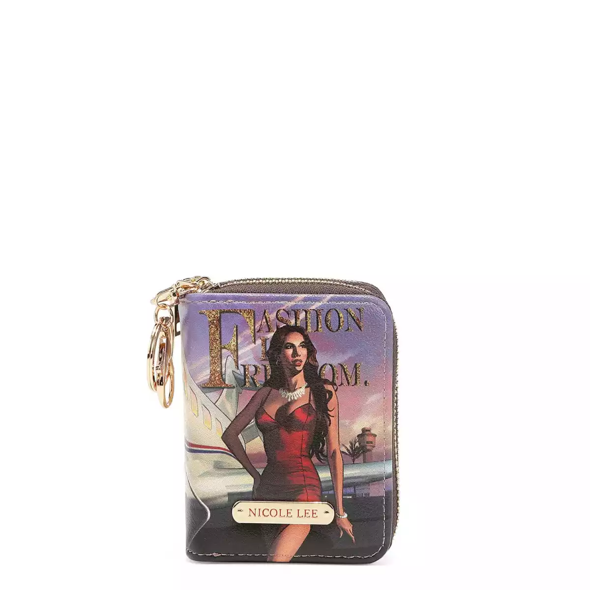 NICOLE LEE DOUBLE ZIP ACCORDION CARD HOLDER 6319 TRAVEL IN FASH..