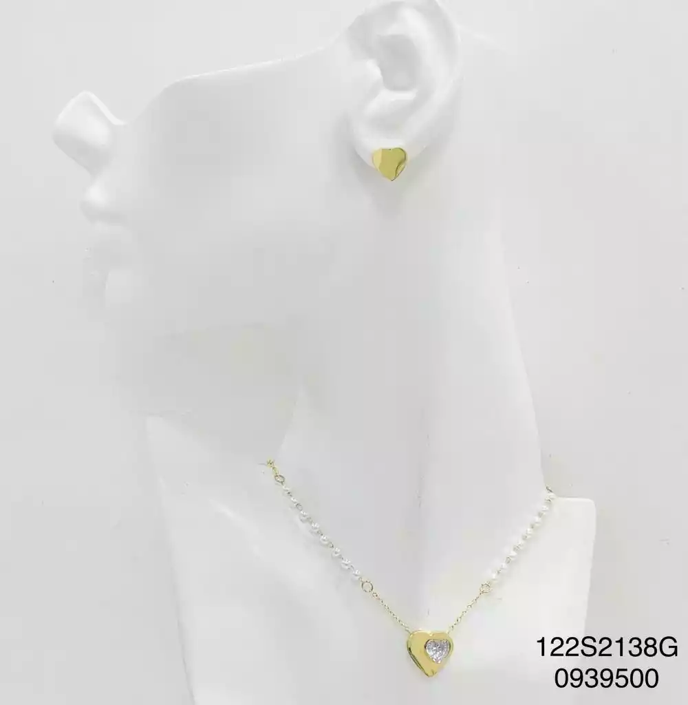 SET COLLAR STAINLESS STEEL GOLD 122S2138G