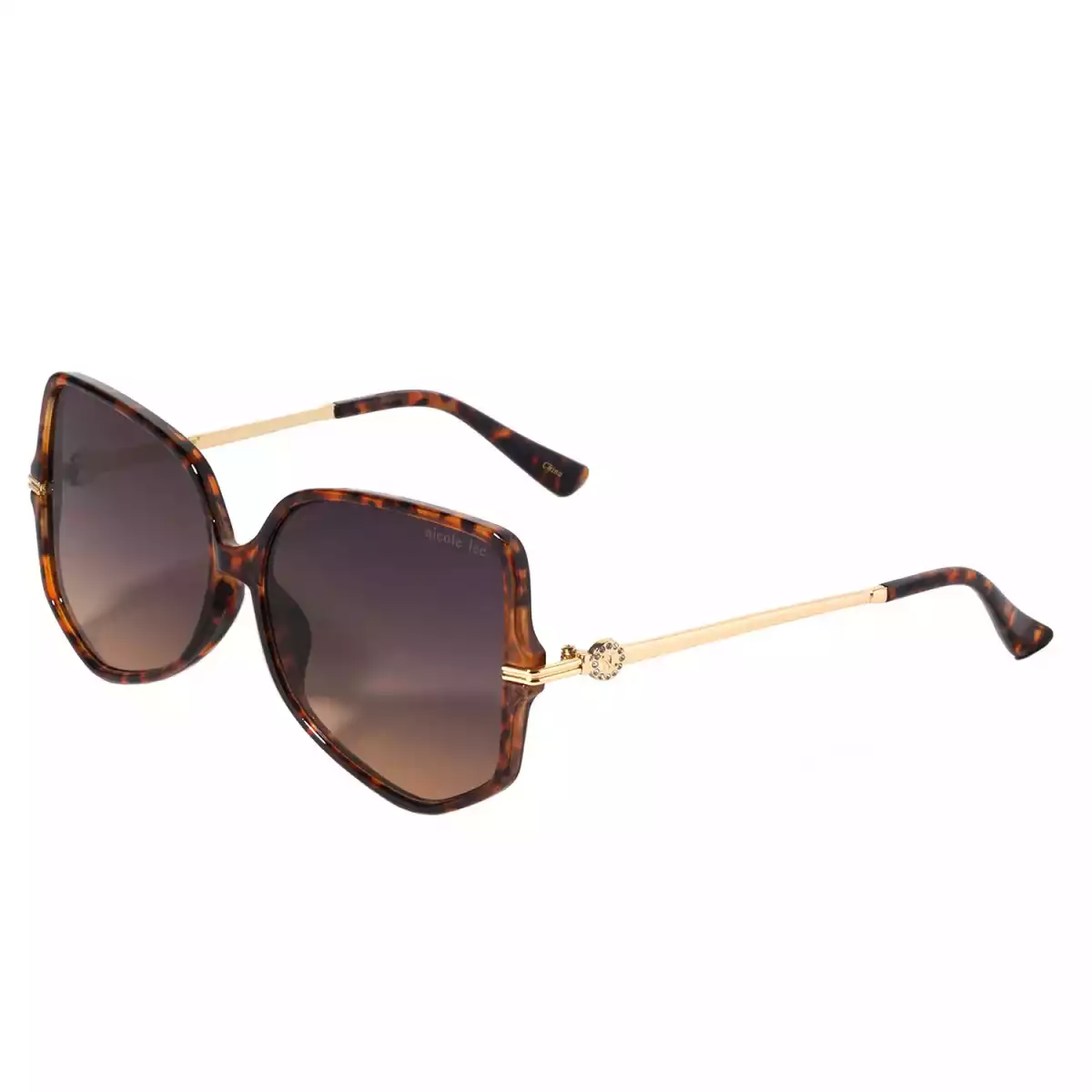 NICOLE LEE GEOMETRIC SUNGLASSES SUN7523 LEOPARD