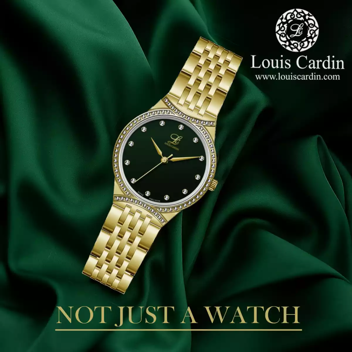 Louis Cardin Watch Model 9855 GOLD/GREEN Female