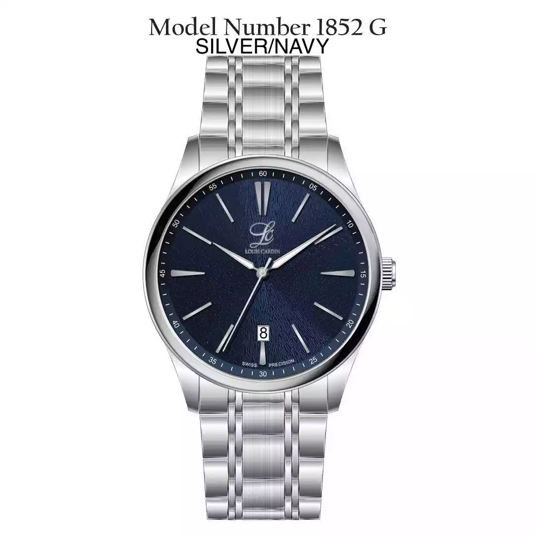 Louis Cardin Watch Model 1852 SILVER/NAVY Male