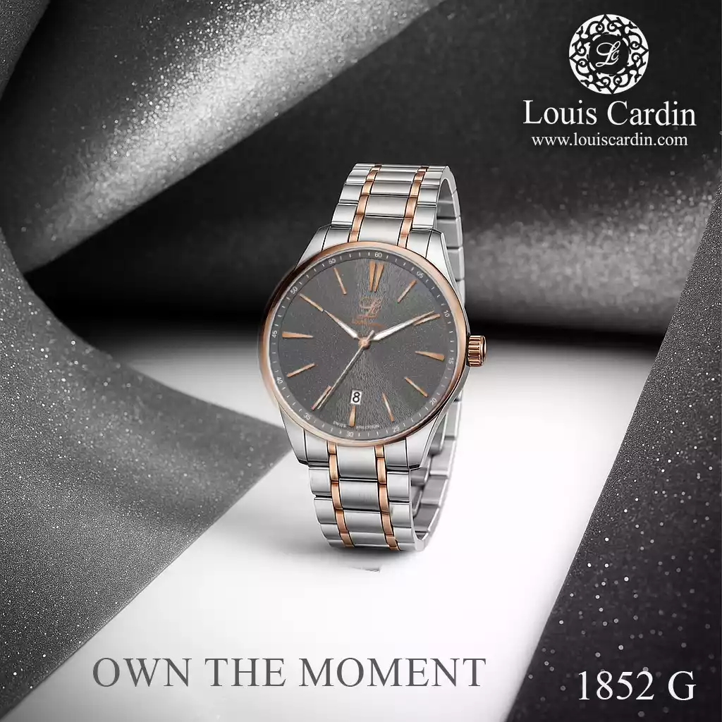 Louis Cardin Watch Model 1852 SILVER-RGD/BLACK Male