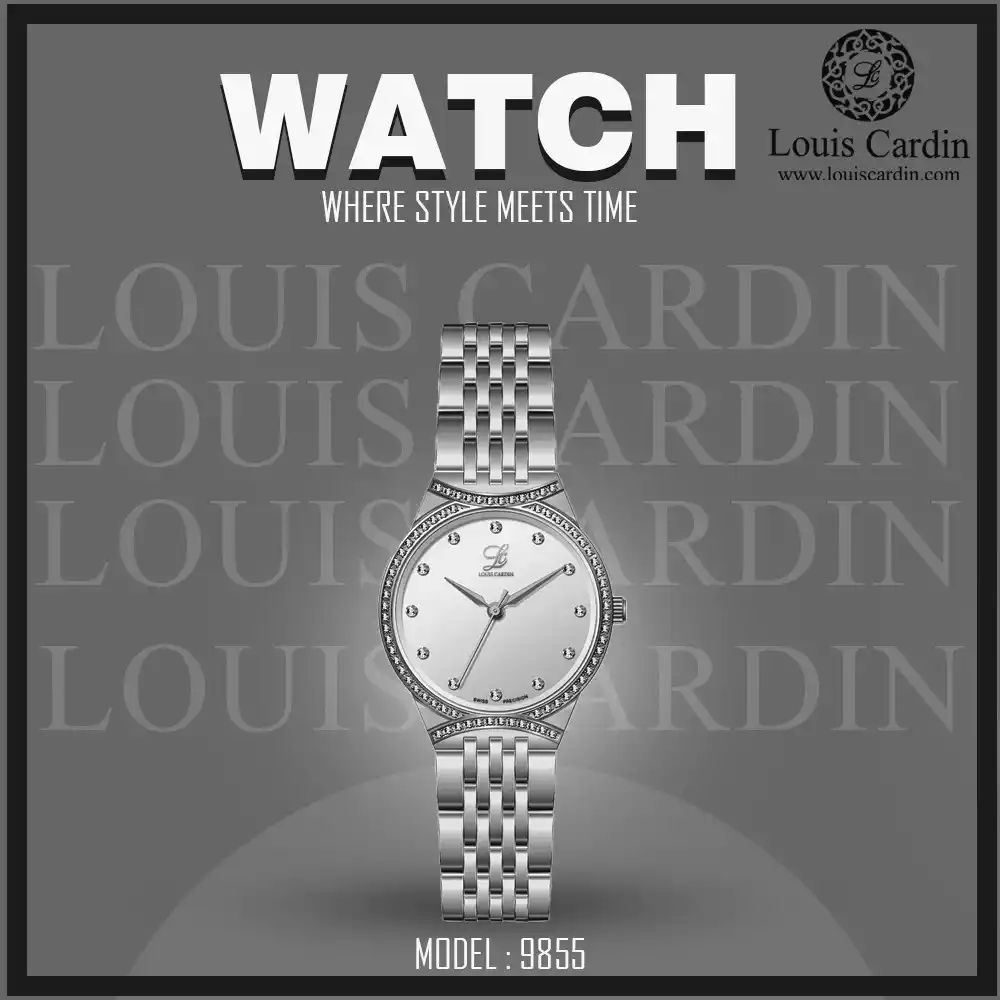 Louis Cardin Watch Model 9855 SILVER