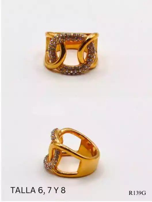 RING STAINLESS STEEL GOLD R139G