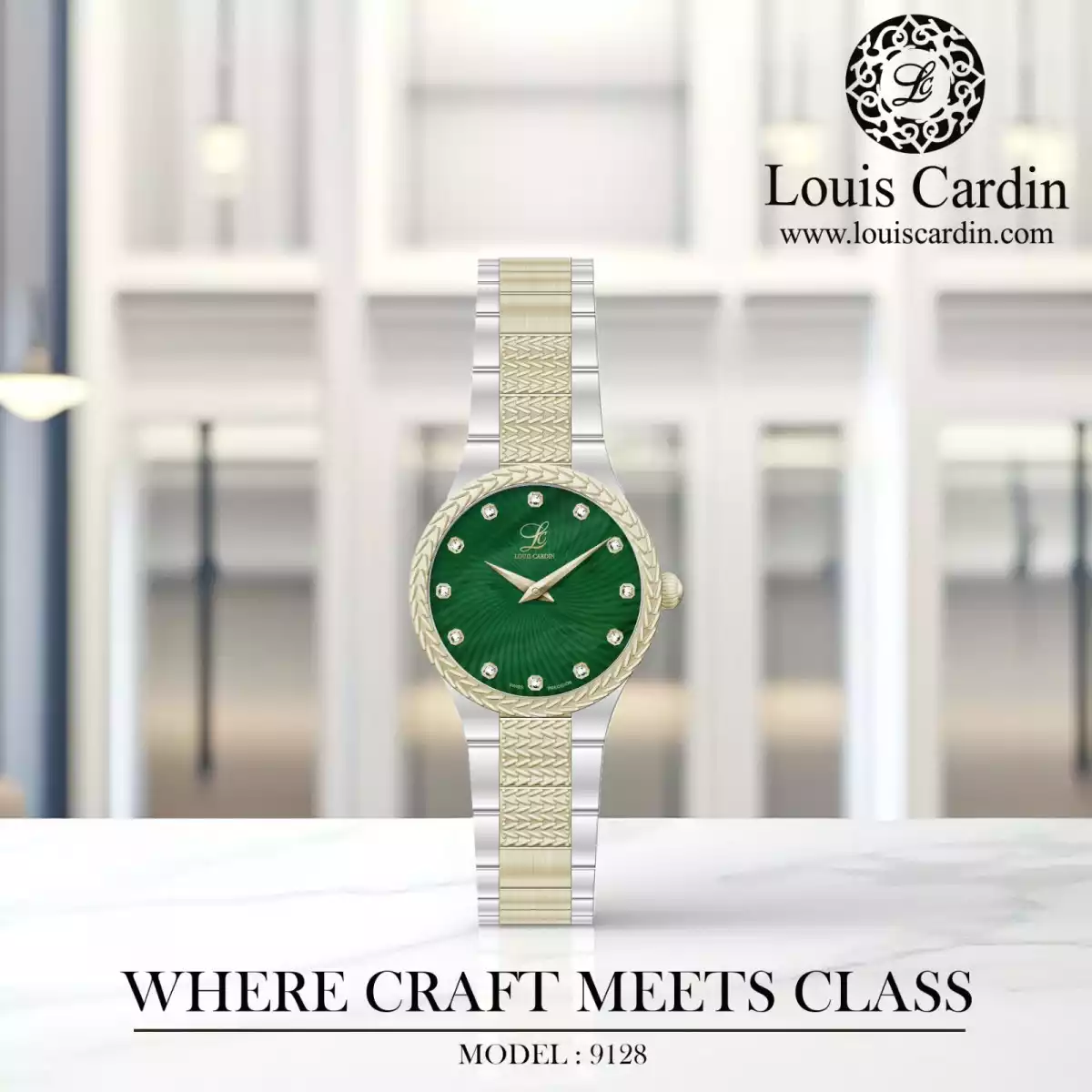Louis Cardin Watch Model 9128 SILVER/GD/GN