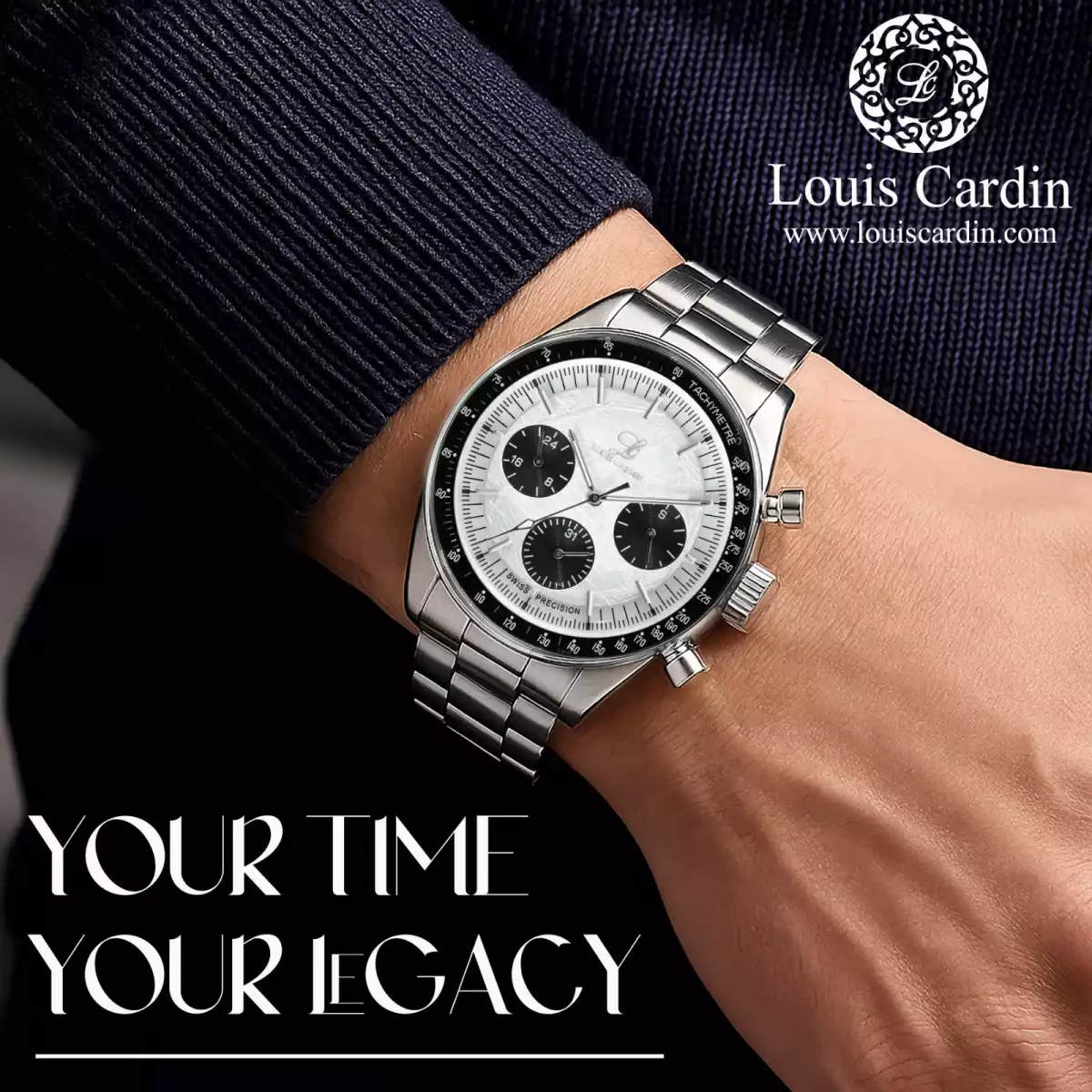 Louis Cardin Watch Model 1901 SILVER/BK