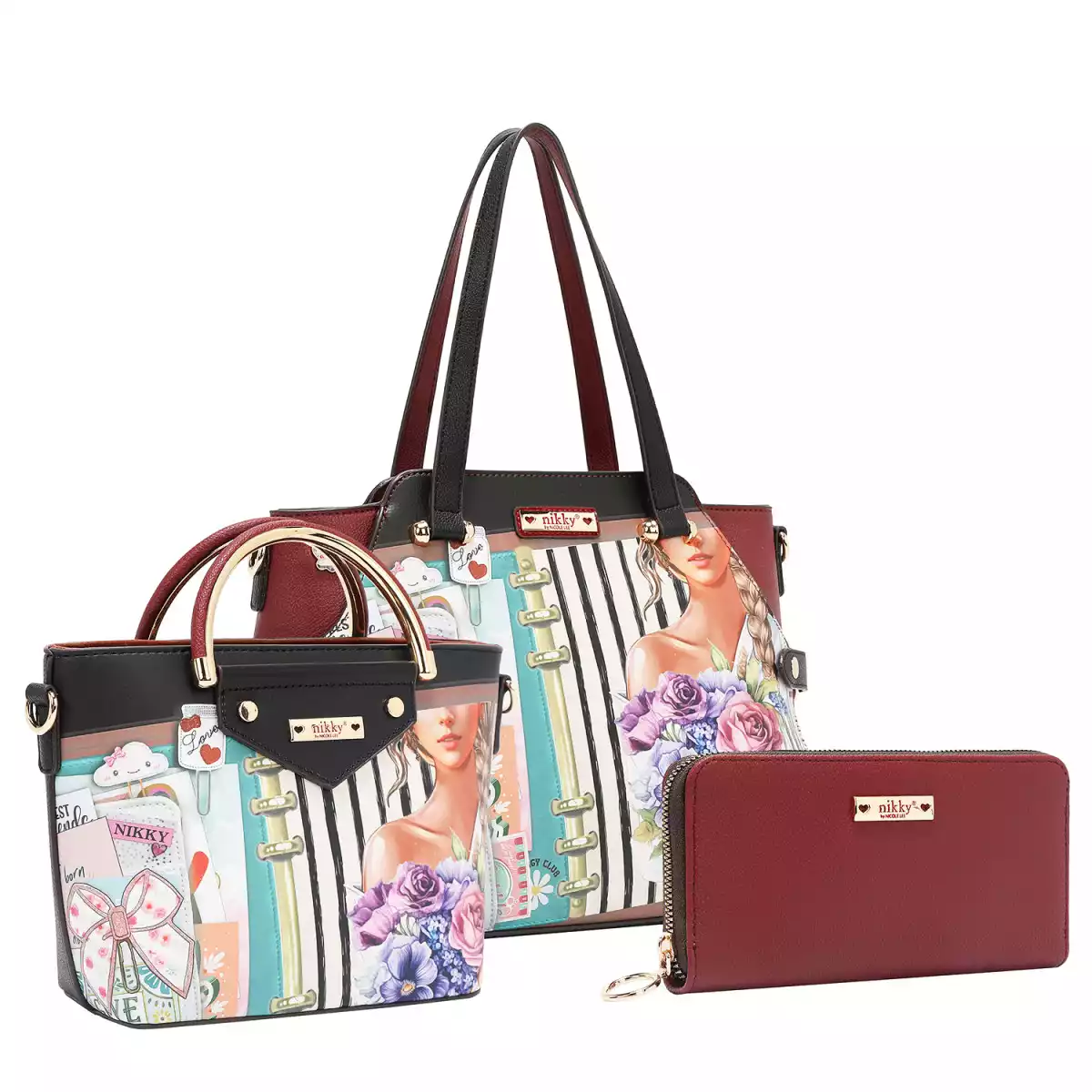 NIKKY 3PC HANDBAG SET NK13046 NOSTALGIA