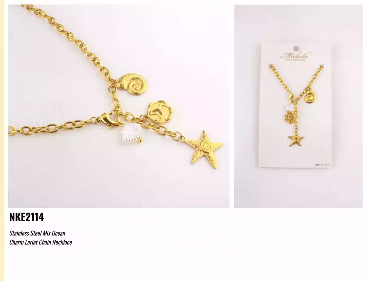 NECKLACE STAINLESS STEEL GOLD 2114