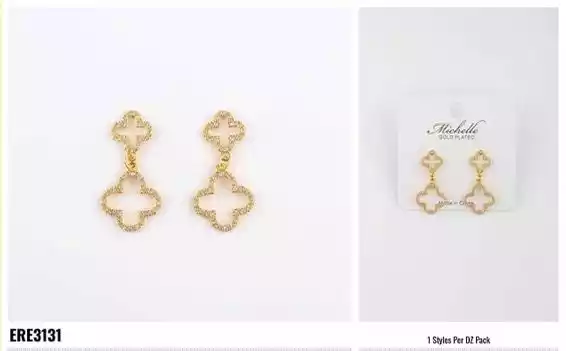 EARRING STAINLESS STEEL 3131 GOLD