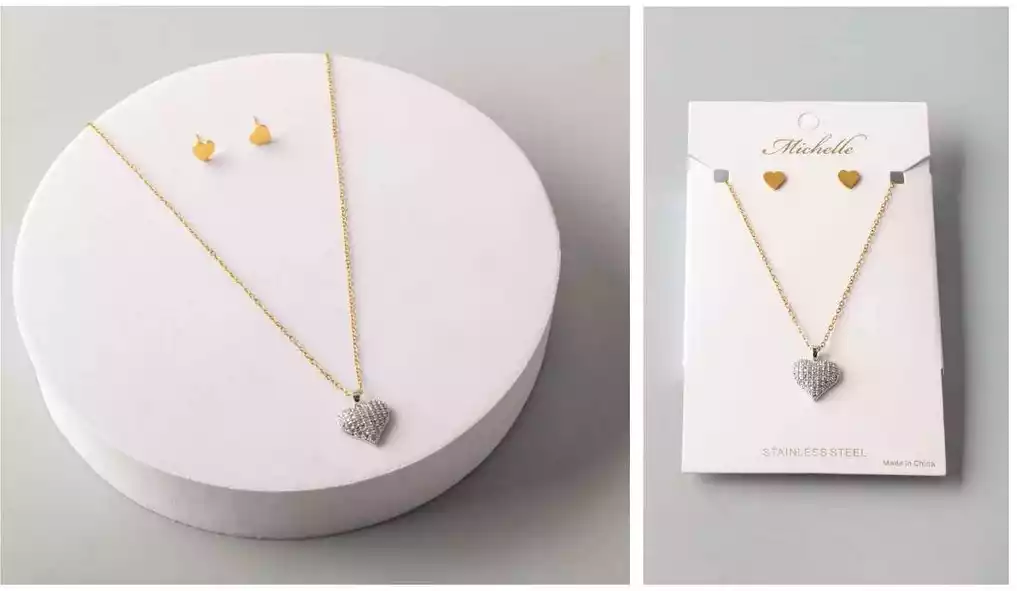 SET STAINLESS STEEL GOLD 6124