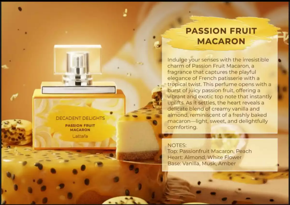 LATTAFA DECADENT DELIGHTS MACARON PASSION FRUIT 1.7 oz EDP WOMAN