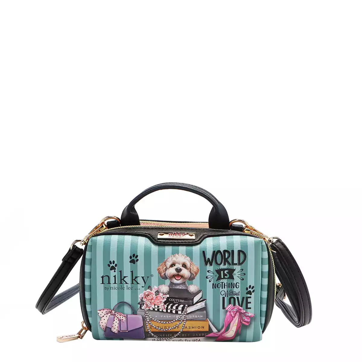 NIKKY MINI BOSTON DOUBLE ZIP CROSSBODY NK22535 MEANT TO LOVE YOU