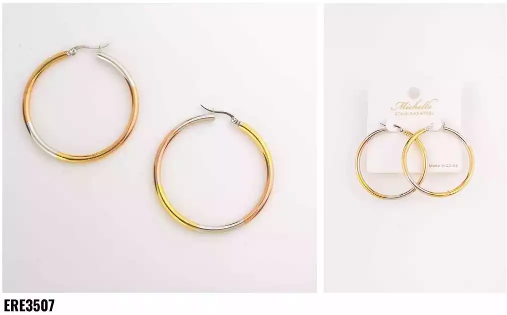 EARRING STAINLESS STEEL 3 TONOS ERE3507