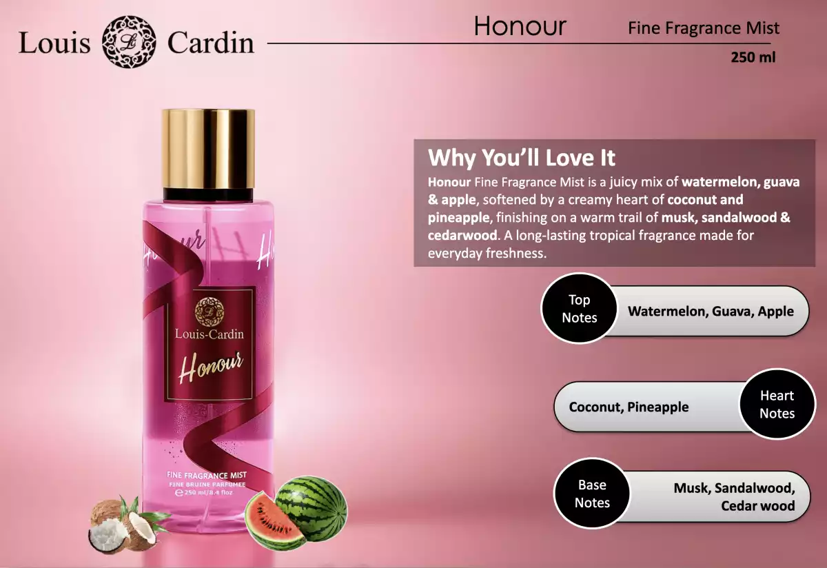 Louis Cardin Honour Fine Fragrance Body Mist 250ml