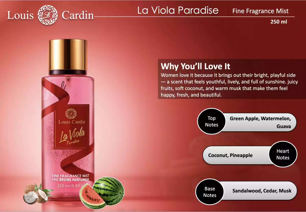 Louis Cardin La Viola Paradise Fine Fragrance Body Mist 250ml