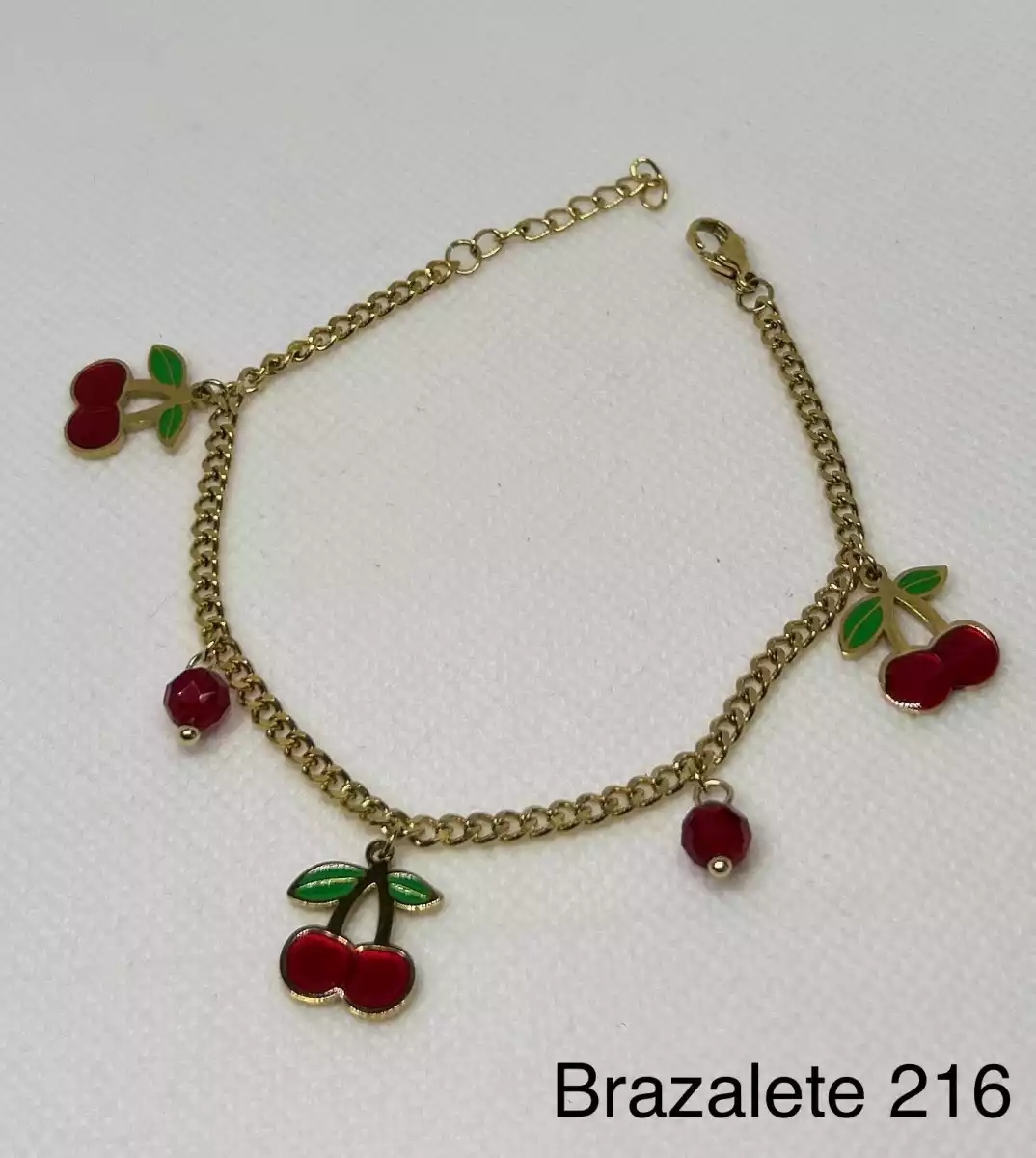 BRAZALETE STAINLESS STEEL GOLD RED B216RD CHERRIES