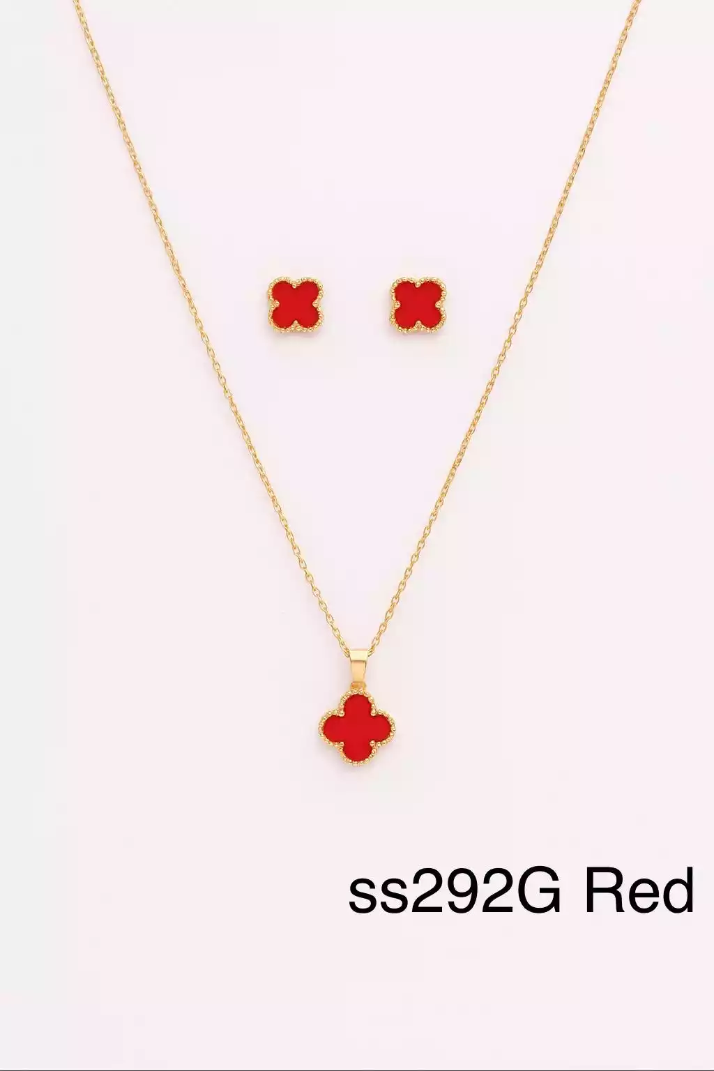 SET STAINLESS STEEL SS292 GOLD / RED