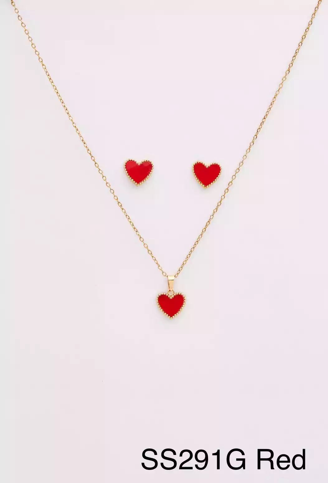 SET STAINLESS STEEL SS291 GOLD / RED