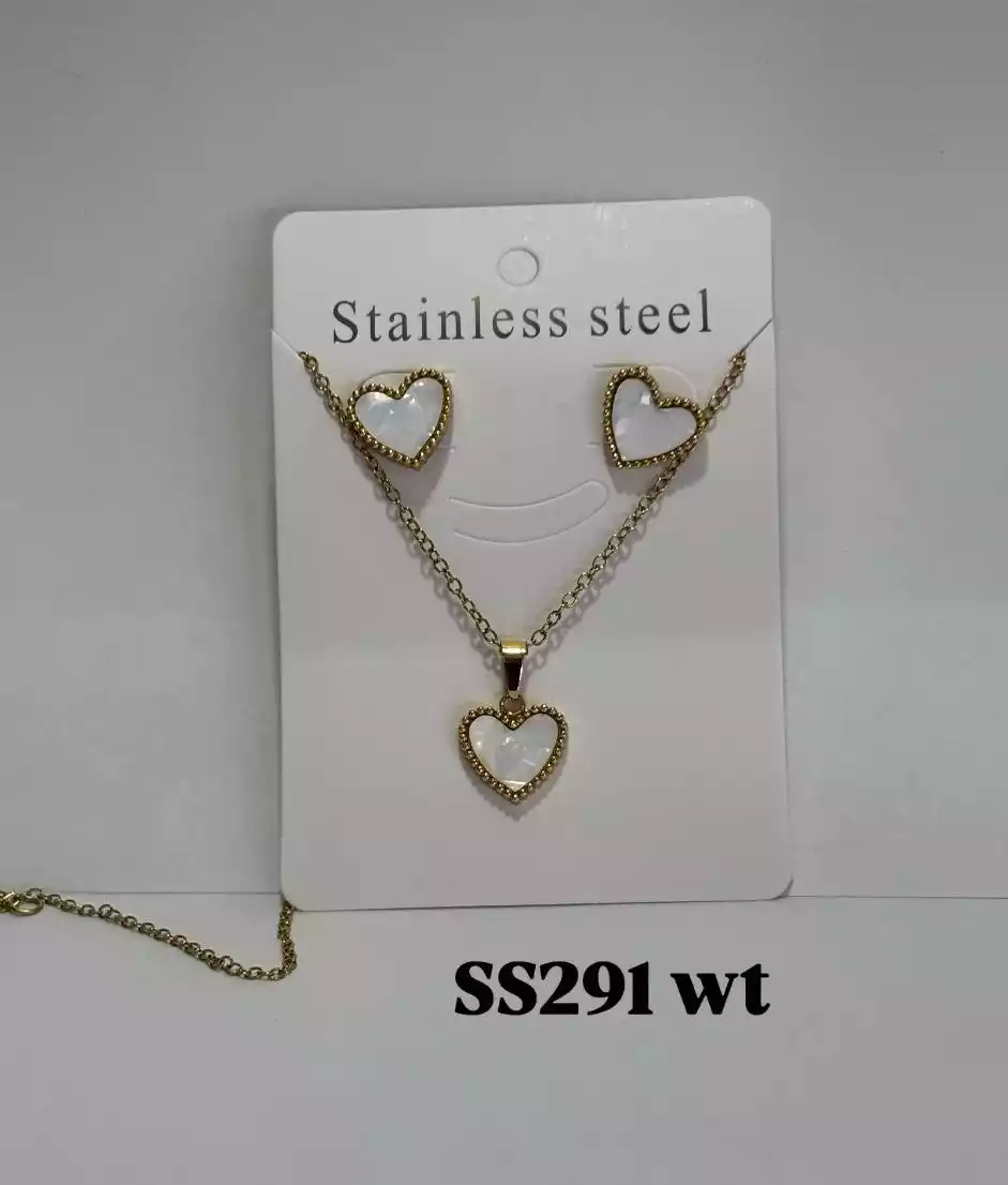 SET STAINLESS STEEL SS291 GOLD / WHITE