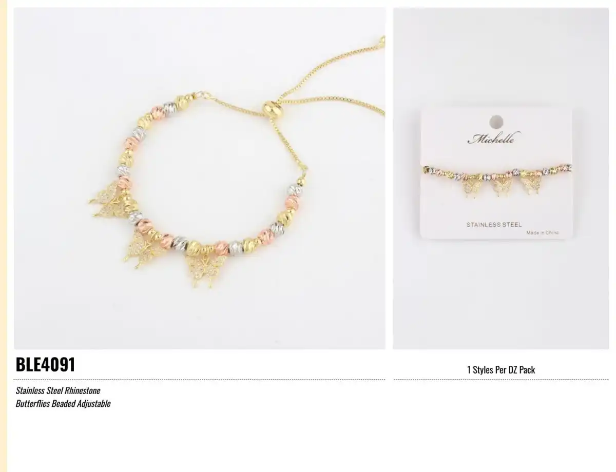 BRAZALETE STAINLESS STEEL GOLD MULTI BLE4091