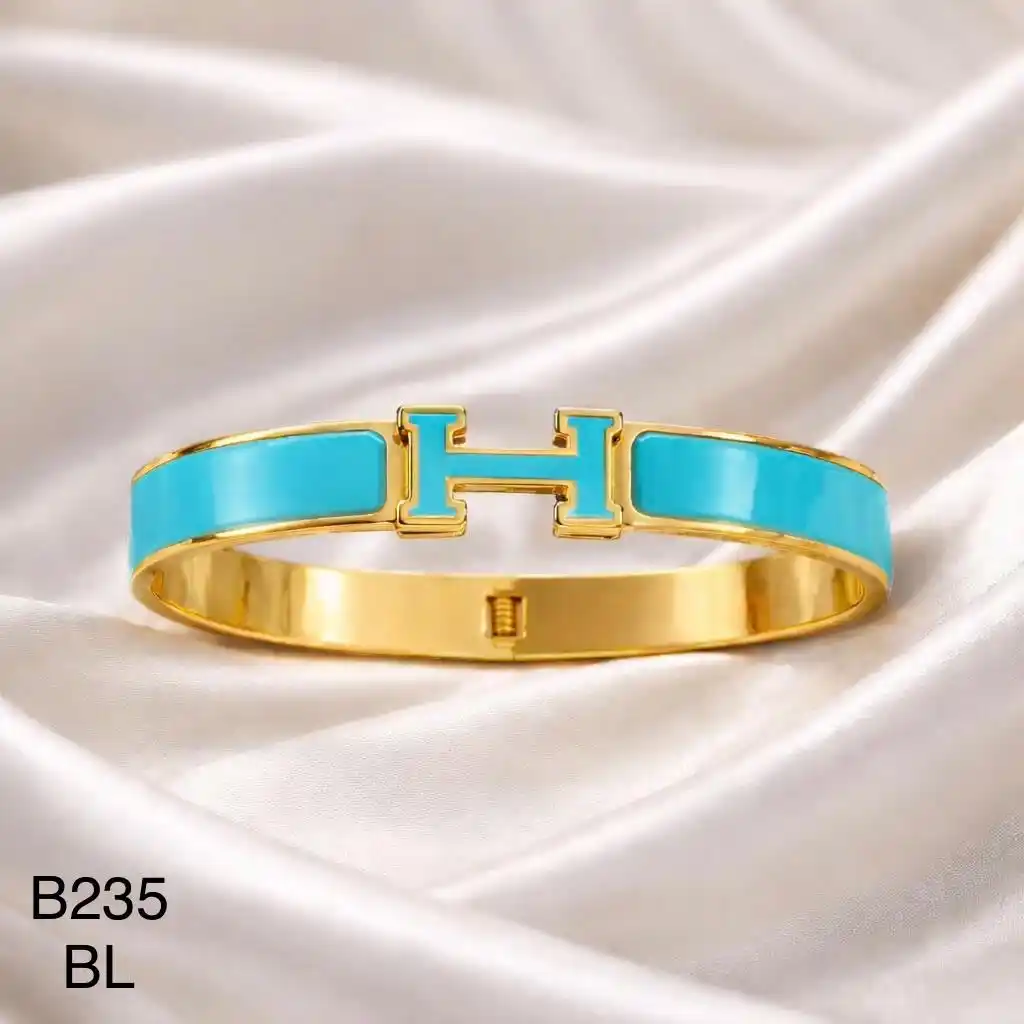 STAINLESS STEEL BRAZALETE GOLD B235 BLUE