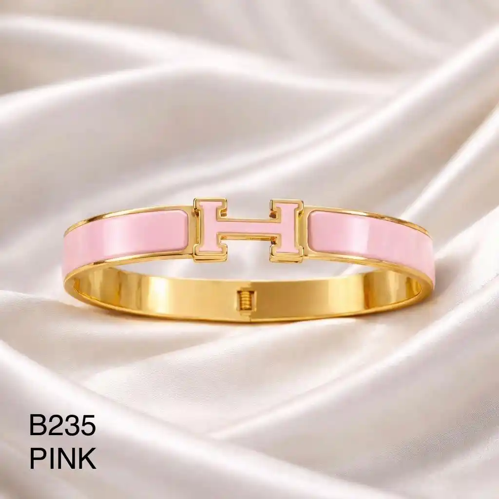 STAINLESS STEEL BRAZALETE GOLD B235 PINK