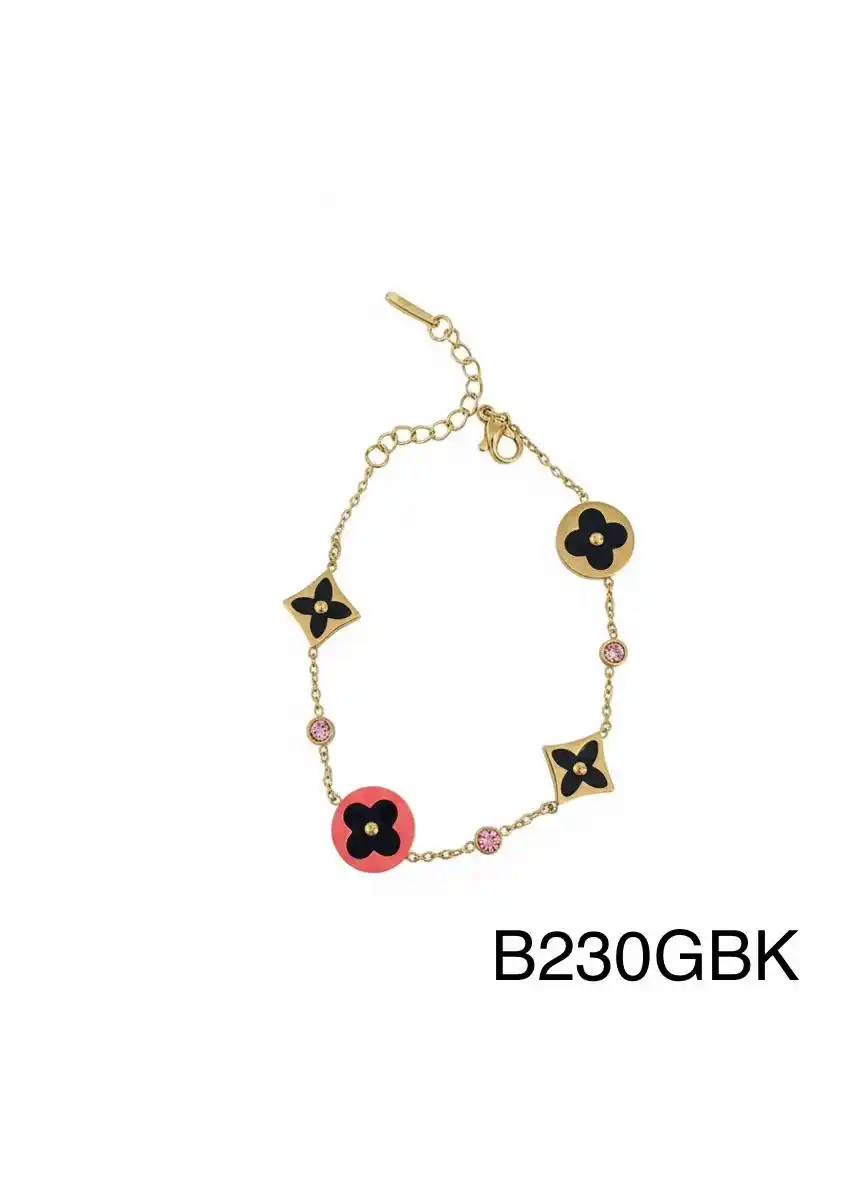 STAINLESS STEEL BRAZALETE GOLD B230 BLACK