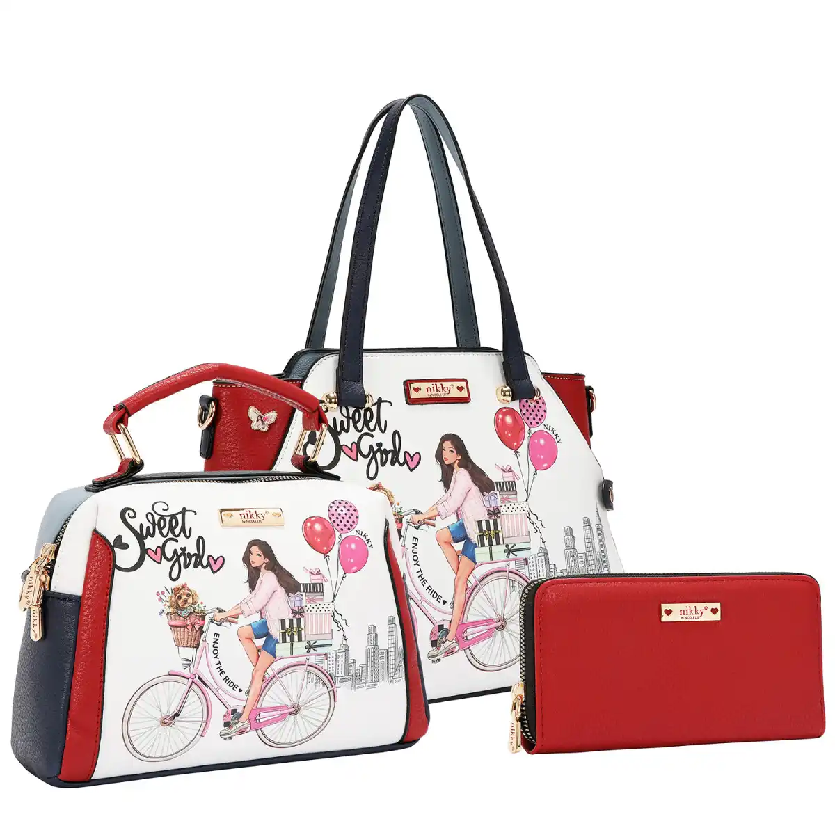 NIKKY 3PC SATCHEL SET NK13162 SWEET GIRL