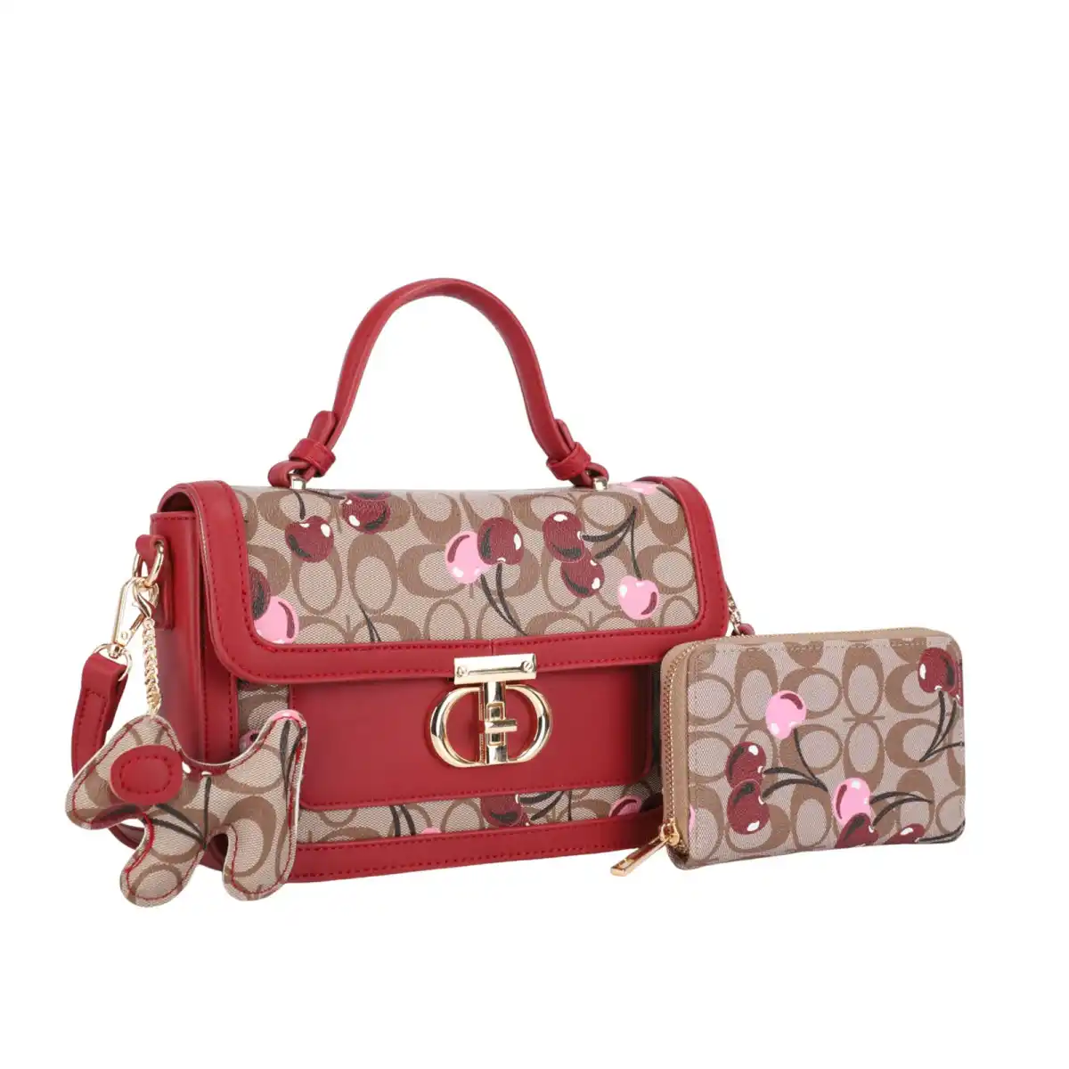 CARTERA FASHION SET 20730A BROWN / RED